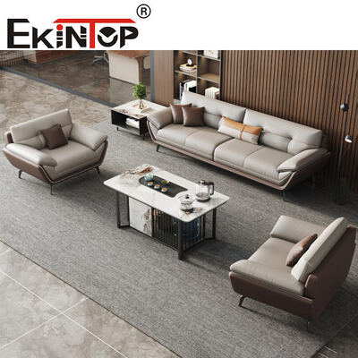 Ekintop Holz-Sofa-Set, modernes Executive-Design, italienischer Stil, Büromöbel, Leder-Sofa-Set