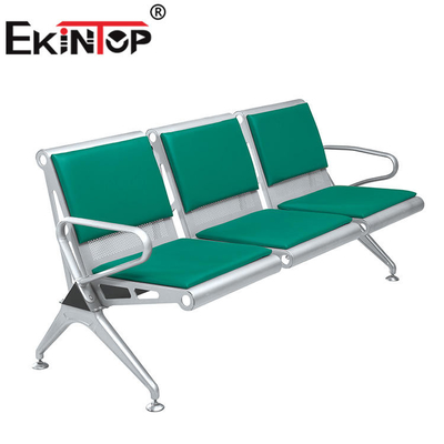 Grüne Flughafen-Wartebereich-Stühle, Stahlstuhl des Sitzer-3 mit Kunstleder