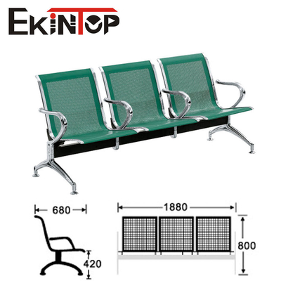 Grüner Sitzer-Stuhl des Edelstahl-3 für Klinik-Flughafen-Schule