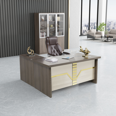 Luxuriöser moderner Executive-Arbeitstisch aus Holz, ausziehbar für Boss Office ODM