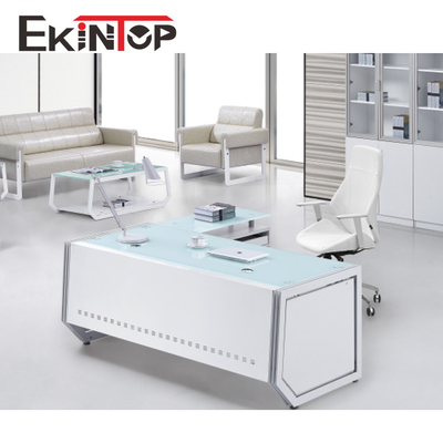 Kabriolett-ausgeglichener Glasschreibtisch für Größe des Computer-2400mm×2055mm×750mm