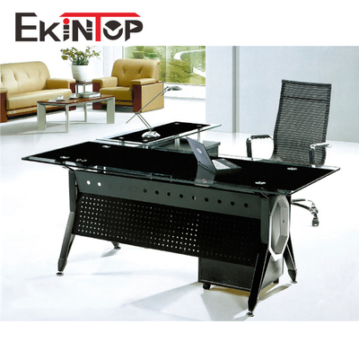 Kabriolett-ausgeglichener Glasschreibtisch für Größe des Computer-2400mm×2055mm×750mm