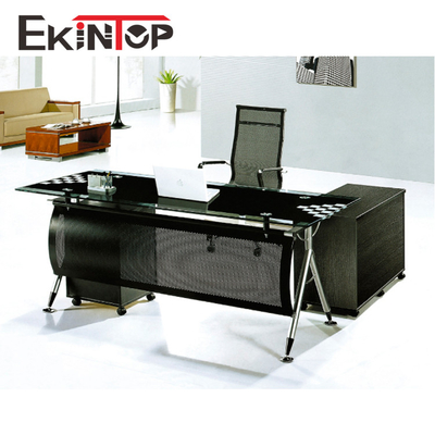 Kabriolett-ausgeglichener Glasschreibtisch für Größe des Computer-2400mm×2055mm×750mm