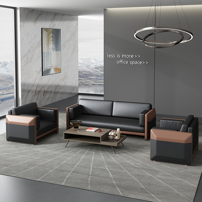 Schwarzes ledernes Büro-Sofa Modular For Company Business-Aufnahme Soem-ODM