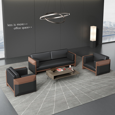 Schwarzes ledernes Büro-Sofa Modular For Company Business-Aufnahme Soem-ODM