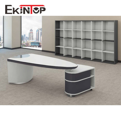 Moderner Glas-Exekutivschreibtisch MDF Büroarbeiten bestätigte glatter Oberflächen-SGS