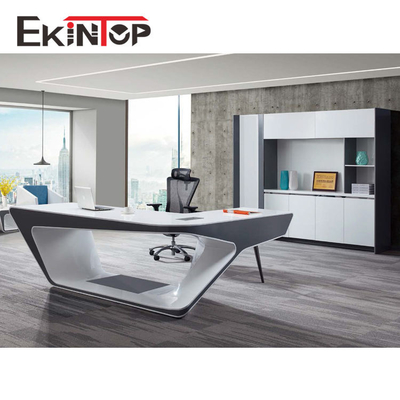 Moderner Glas-Exekutivschreibtisch MDF Büroarbeiten bestätigte glatter Oberflächen-SGS