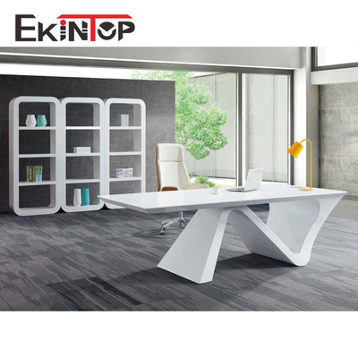 Moderner Glas-Exekutivschreibtisch MDF Büroarbeiten bestätigte glatter Oberflächen-SGS