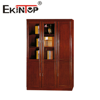 Massivholz-Leder-Büro-Aktenschrank, verdickter Platten-Boden-Aktenschrank