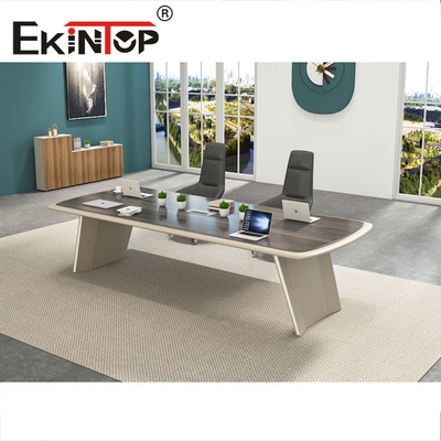Moderner Büro-Konferenztisch, luxuriöser rechteckiger Besprechungstisch aus Holz