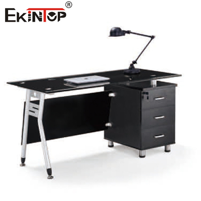 Moderner Manager-Tempered Glass Computer-Schreibtisch-L-förmiger Büro-Möbel-Großhandel