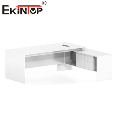 Weißer moderner Büro-Möbel-Schreibtisch MDF-L-förmiger Exekutivschreibtisch