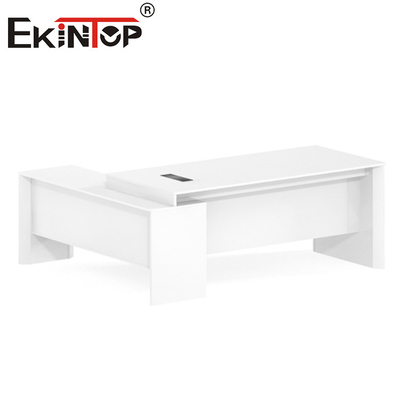 Weißer moderner Büro-Möbel-Schreibtisch MDF-L-förmiger Exekutivschreibtisch