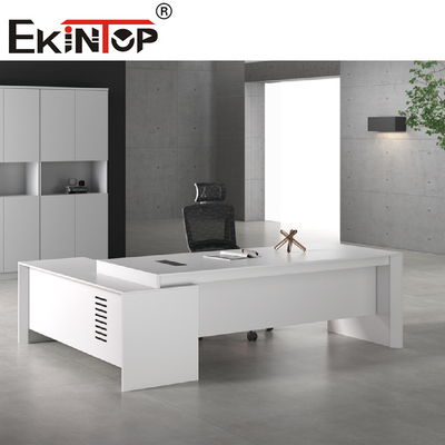 Weißer moderner Büro-Möbel-Schreibtisch MDF-L-förmiger Exekutivschreibtisch