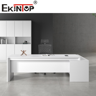 Weißer moderner Büro-Möbel-Schreibtisch MDF-L-förmiger Exekutivschreibtisch