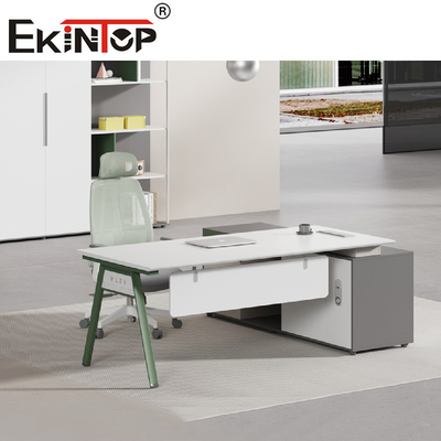 Moderner Schreibtisch-L-förmige hölzerne Eisen-Manager-Executive Desk Office-Möbel