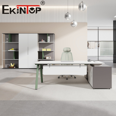 Moderner Schreibtisch-L-förmige hölzerne Eisen-Manager-Executive Desk Office-Möbel