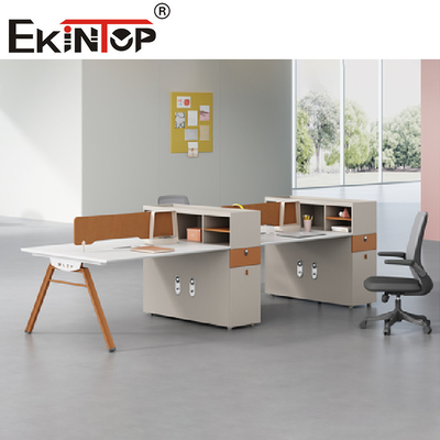 Weißer Tischplatte-Büro-Arbeitsplatz für Personen-Stahlrahmen des Personal-2-8