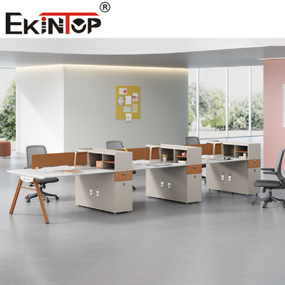 Weißer Tischplatte-Büro-Arbeitsplatz für Personen-Stahlrahmen des Personal-2-8