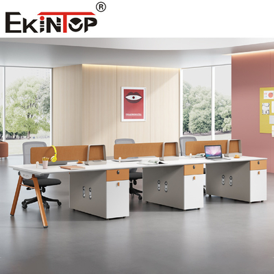 Weißer Tischplatte-Büro-Arbeitsplatz für Personen-Stahlrahmen des Personal-2-8