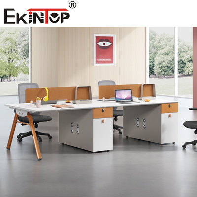 Weißer Tischplatte-Büro-Arbeitsplatz für Personen-Stahlrahmen des Personal-2-8