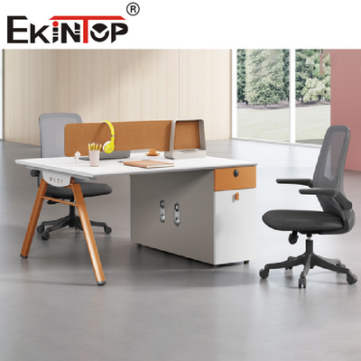 Weißer Tischplatte-Büro-Arbeitsplatz für Personen-Stahlrahmen des Personal-2-8