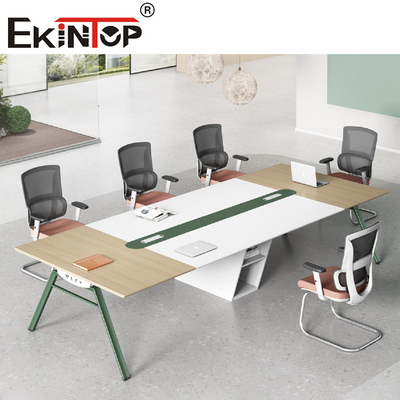 Kundenspezifischer drehbarer Konferenztisch aus Holz und Stahl für Büromöbel