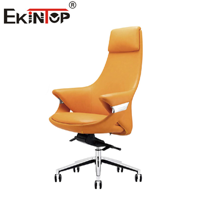 Ergonomischer Executive-Loungesessel aus gelbem Leder für den Innenbereich