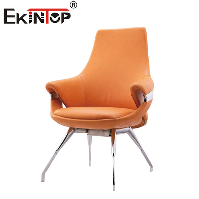 Ergonomischer Executive-Loungesessel aus gelbem Leder für den Innenbereich