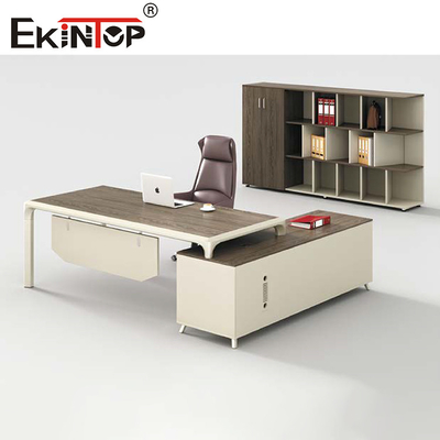 Ausdehnbare L-förmige moderne Exekutivschreibtisch-Büro-Möbel Gray Brown