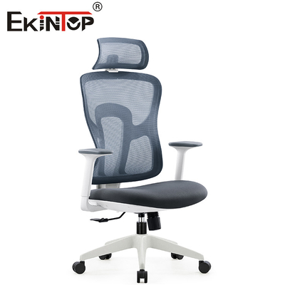 Gray Modern Swivel Ergonomic Mesh-Schreibtisch-Stuhl mit Kopflehne