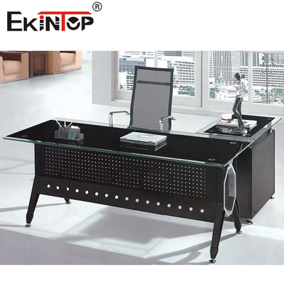 Metallbeine mit Schrank Glas Schreibtisch Modernes Büro Computer Schreibtisch