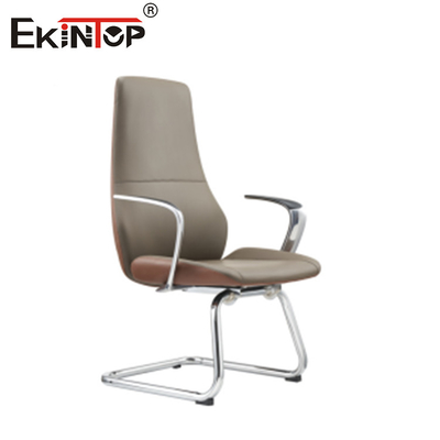 Einstellbare Höhe Braun Büro-Lounge-Stuhl Leder Material Einfacher Stil