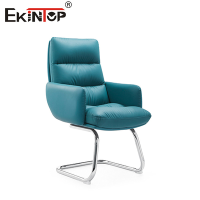 Moderner Blauer Fälschleder Sessel Schlankes Design für zeitgenössische Räume
