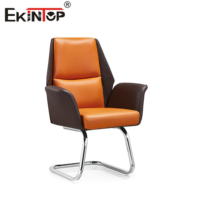 Hoher Rücken Kissenverstellbare Höhe Orange und Braun Lederstuhl