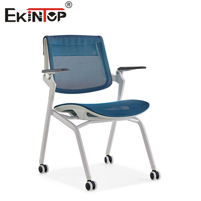 Blau-Grau-Studio-Stuhl mit Klappräder