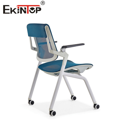Blau-Grau-Studio-Stuhl mit Klappräder