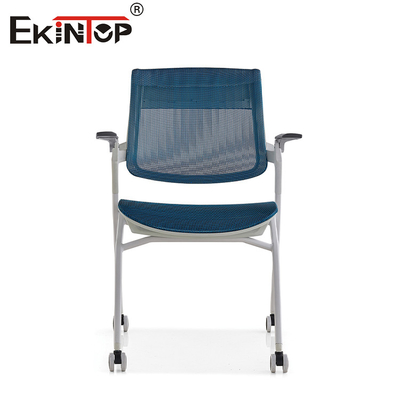 Blau-Grau-Studio-Stuhl mit Klappräder