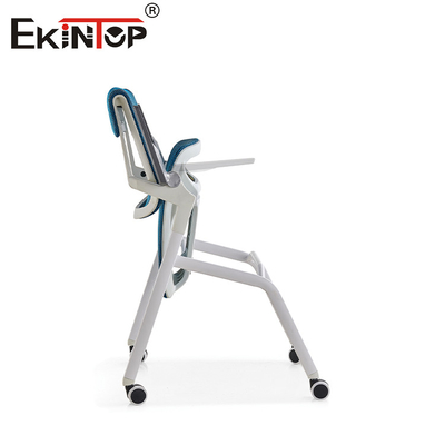 Blau-Grau-Studio-Stuhl mit Klappräder