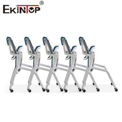 Blau-Grau-Studio-Stuhl mit Klappräder