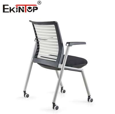 Pulverbeschichtung Rahmen Training Chair Mesh Rückenlehne mit Schreibtablet Armlehne und drehbare Rollen