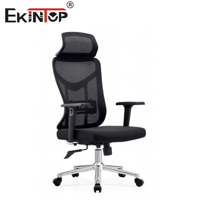 Schwarzer, hochrückender, verstellbarer, ergonomischer Bürostuhl, moderner Stil