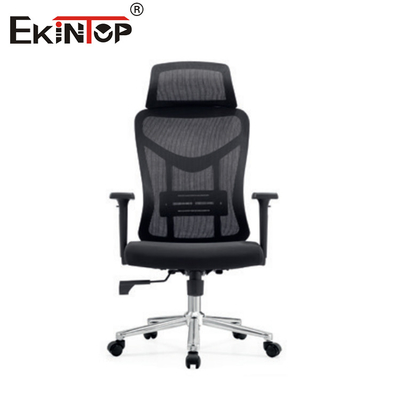 Schwarzer, hochrückender, verstellbarer, ergonomischer Bürostuhl, moderner Stil