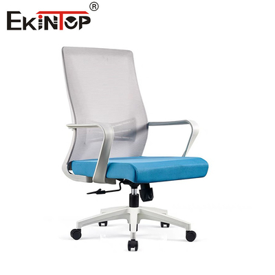 Mittlerer Rücken Mesh Bürostuhl mit Armlehnen Nylon-Basis Selbstmontage