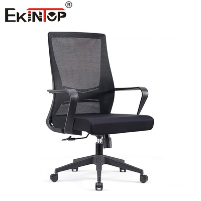 Mittlerer Rücken Mesh Bürostuhl mit Armlehnen Nylon-Basis Selbstmontage