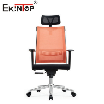 Orange Mesh Bürostuhl mit verstellbarer Kopflehnenhöhe für die Arbeit