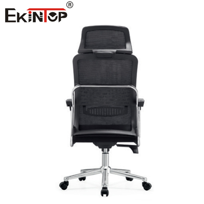 Schwarzer ergonomischer Bürostuhl mit Hochrücken-Gitter mit Schwenkfunktion