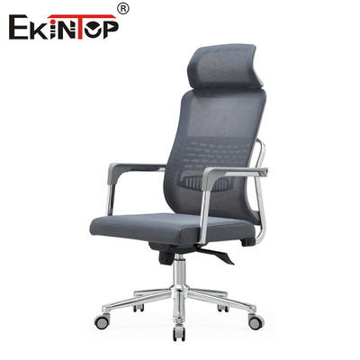 Ergonomischer Bürostuhl mit Grautischmaterial und Rückenstütze für Kopfstützen