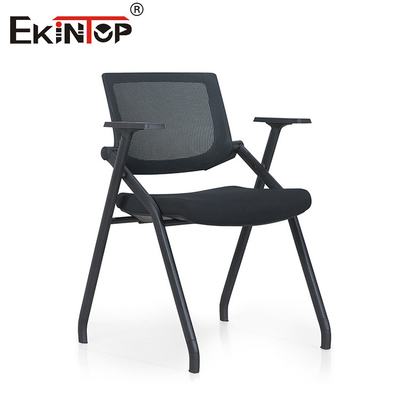 Black Mesh Training Chair mit Armlehnen Klappbar im modernen Stil