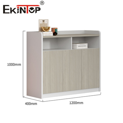 Design im minimalistischen Stil Holzbuchregal und Aktenkasten für das Home Office
